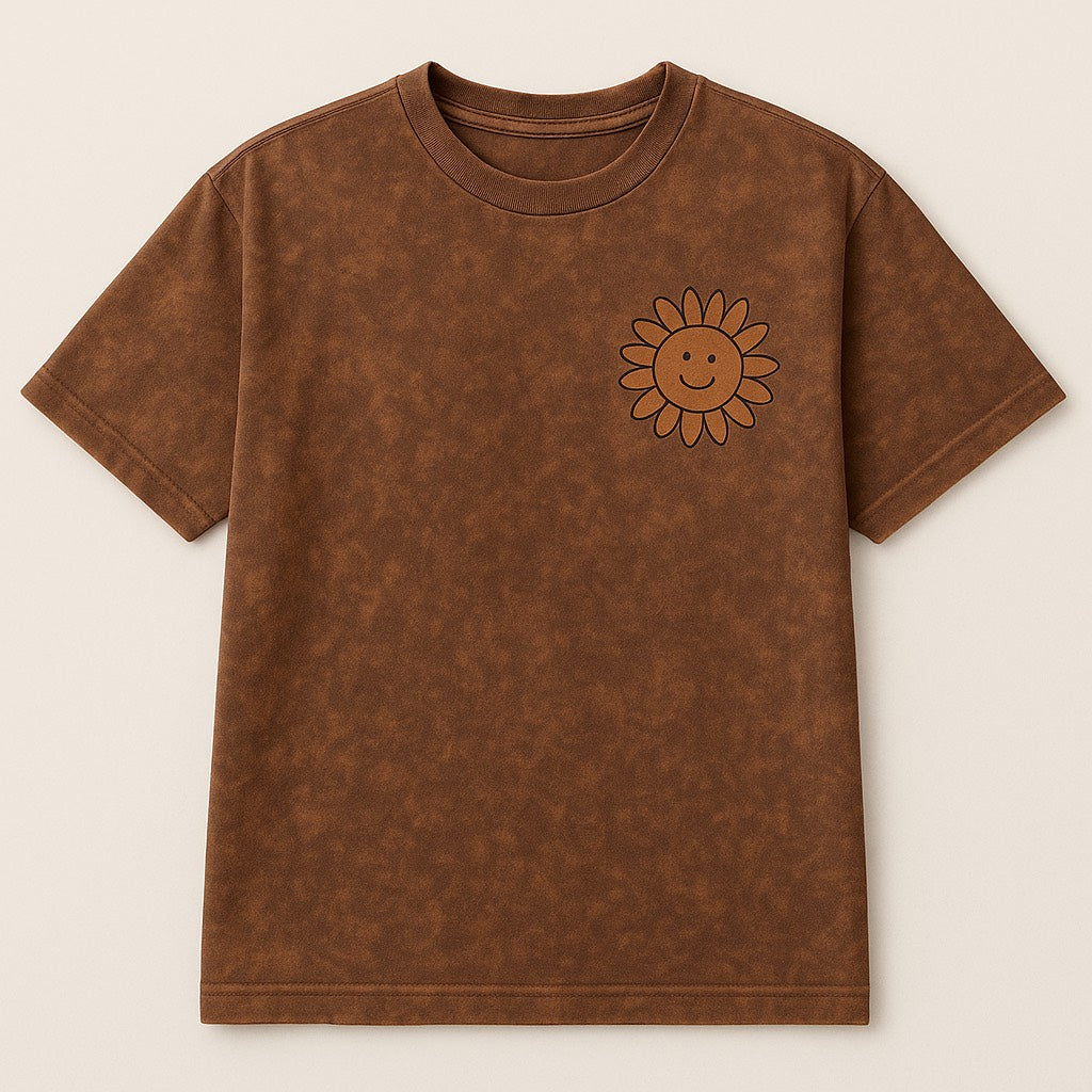 aure glow&grow chocolate brown acid wash T-shirt