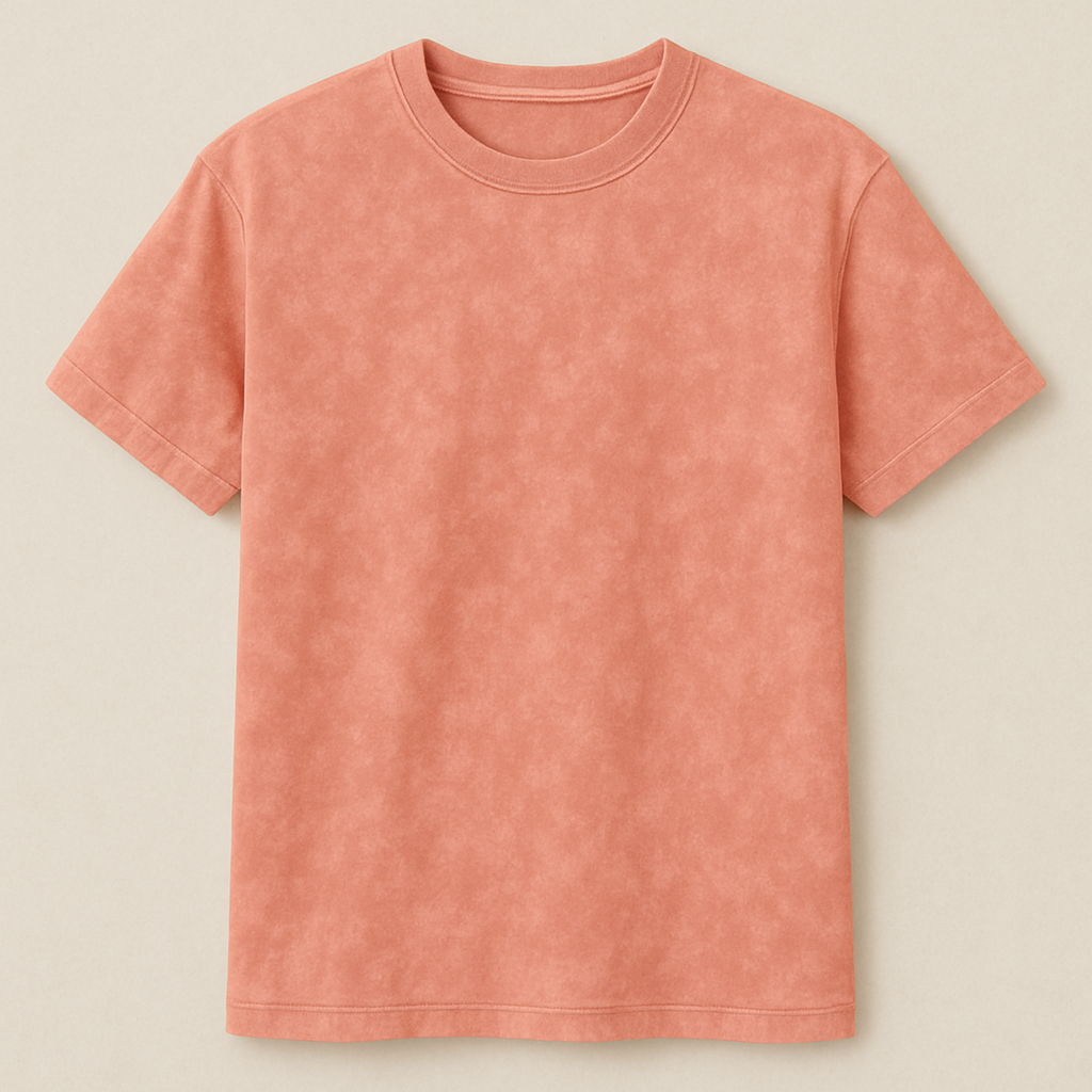 aure classic pink peach acid wash T-shirt