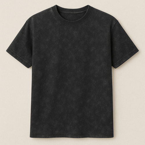 aure classic charcoal black acid wash T-shirt