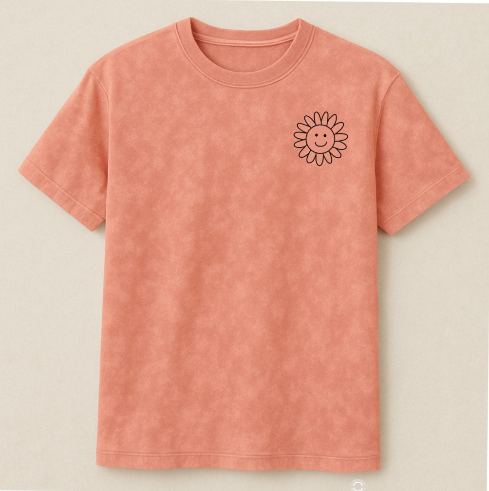 aure glow&grow pink peach acid wash T-shirt
