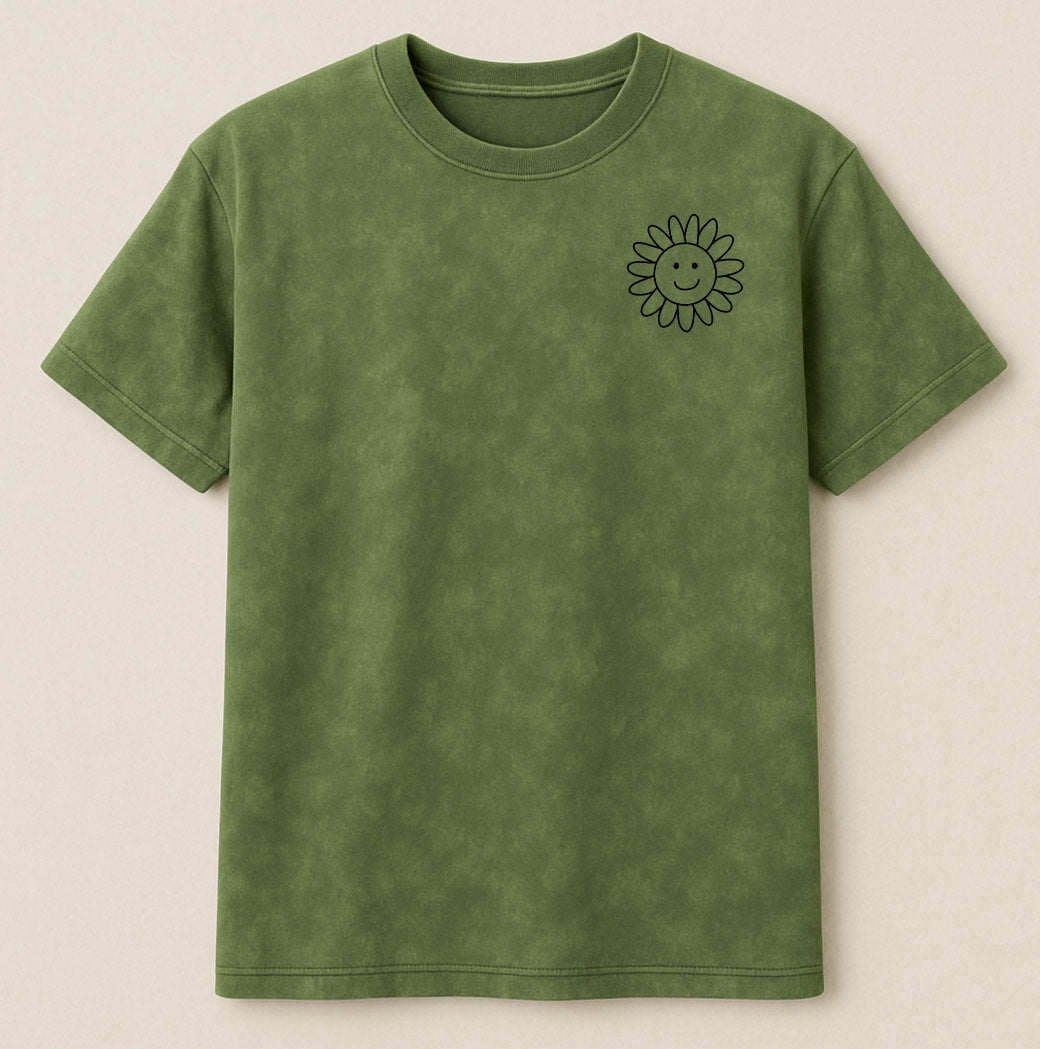 aure glow&grow olive green acid wash T-shirt